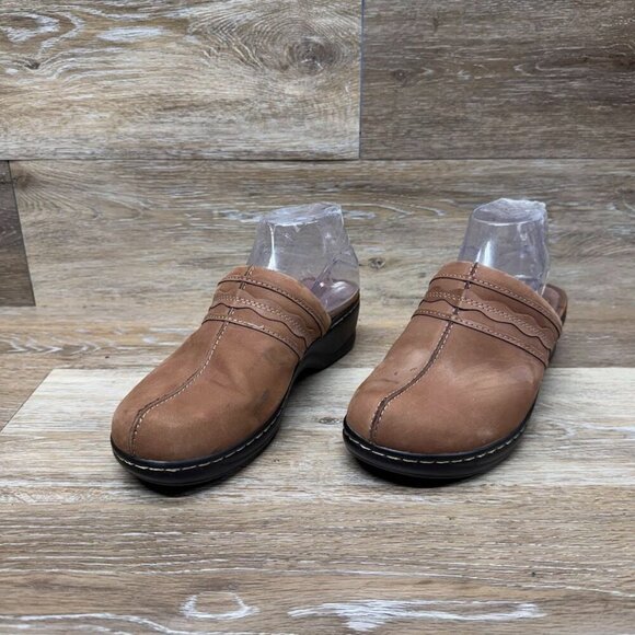 Bjorndal Light Brown Leather Clogs Women's Size 9 - Picture 1 of 9